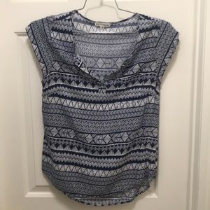 Artisan NY Navy & White Blouse Size Medium